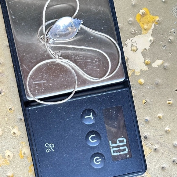 Opal And Lapis Bezel Set Sterling 925 inlay Pendant Necklace Signed VTG 4250 W - Picture 16 of 16